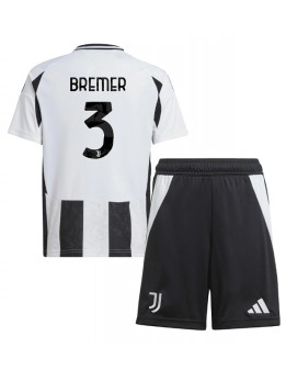 Juventus Gleison Bremer #3 Dječji Domaci Dres kompleti 2024-25 Kratak Rukavima (+ kratke hlače)